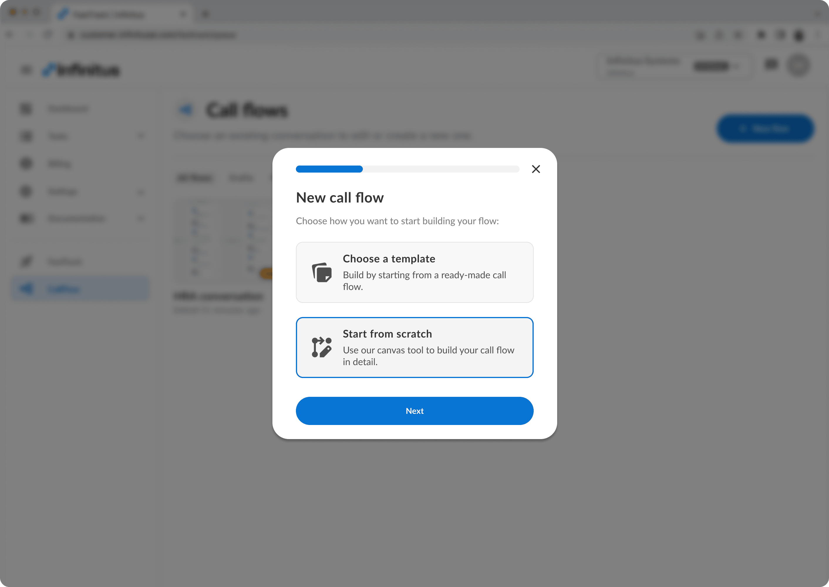 V1 Studio: choose template or start from scratch